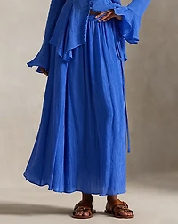 Crinkled A-Line Wrap Skirt