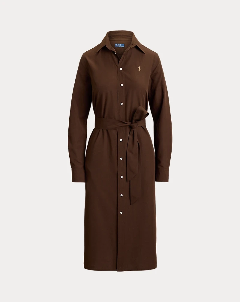 Cotton-Linen Belted Shirtdress