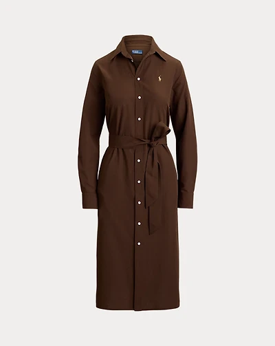 Cotton-Linen Belted Shirtdress