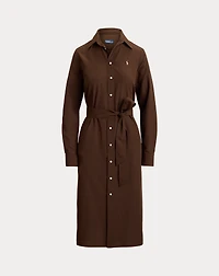 Cotton-Linen Belted Shirtdress
