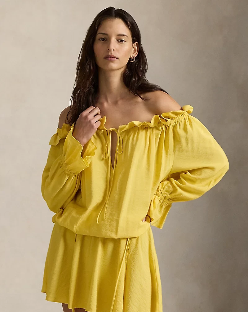 Off-the-Shoulder Crepe Dress