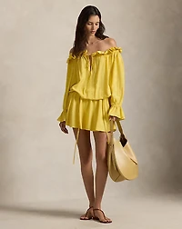 Off-the-Shoulder Crepe Dress