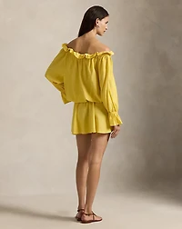 Off-the-Shoulder Crepe Dress