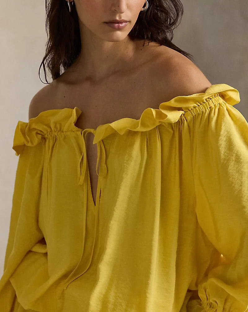 Off-the-Shoulder Crepe Dress