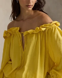 Off-the-Shoulder Crepe Dress