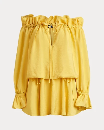 Off-the-Shoulder Crepe Dress