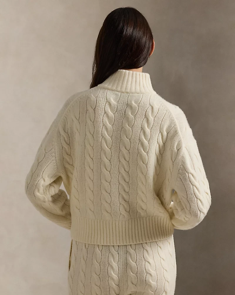 Team USA Cable Wool-Cashmere Half-Zip