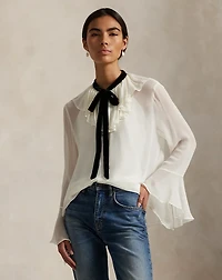 Tie-Neck Georgette Shirt
