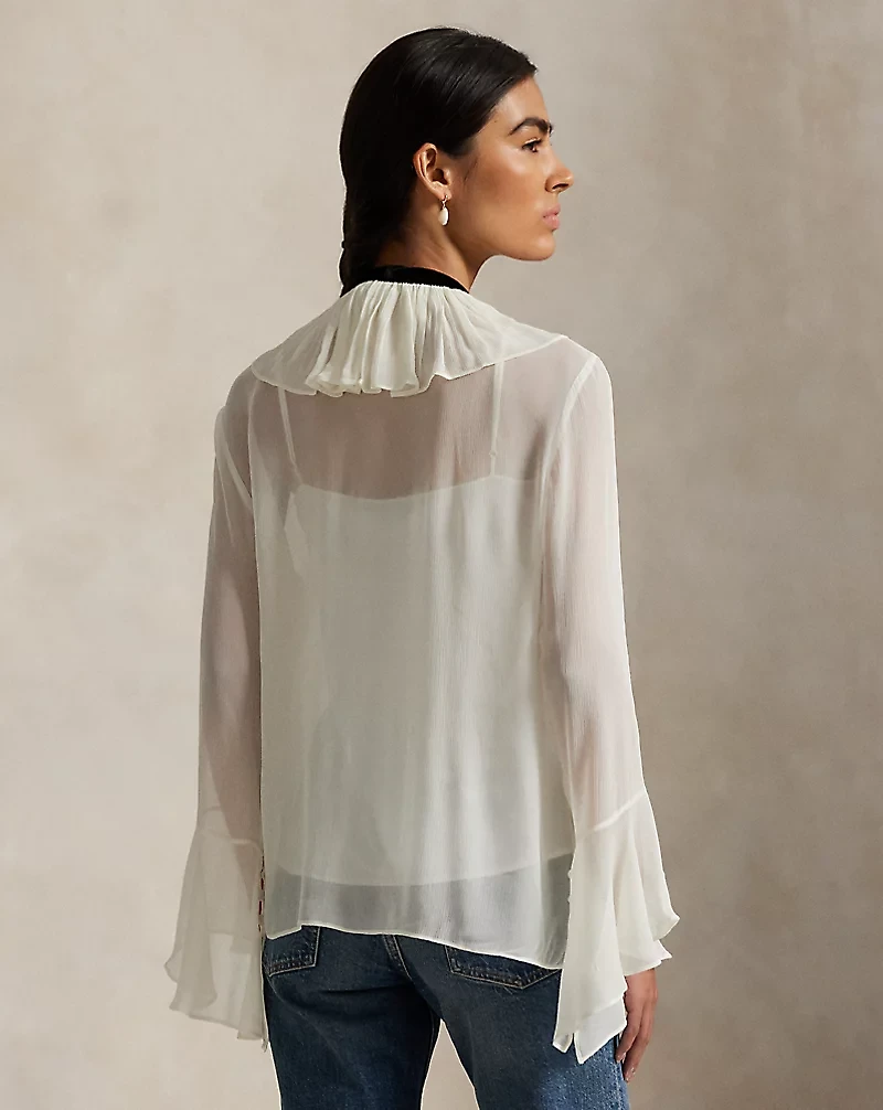 Tie-Neck Georgette Shirt