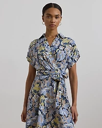 Floral Belted Crepe Dress