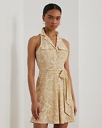 Floral Crepe Sleeveless Shirtdress