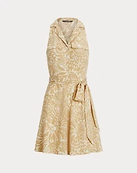 Floral Crepe Sleeveless Shirtdress