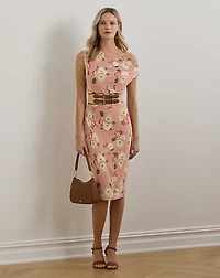 Floral Jersey Off-the-Shoulder Dress