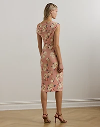 Floral Jersey Off-the-Shoulder Dress