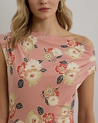 Floral Jersey Off-the-Shoulder Dress