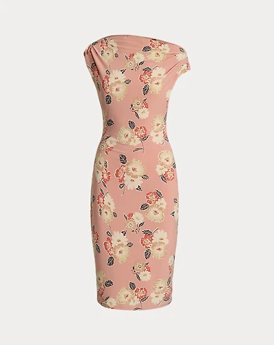 Floral Jersey Off-the-Shoulder Dress