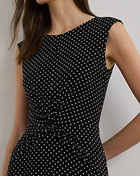Polka-Dot Twist-Front Jersey Dress