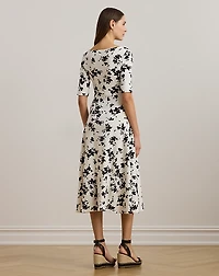 Floral Stretch Cotton Midi Dress