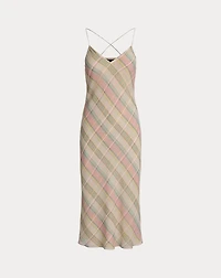 Plaid Chiffon Slip Dress