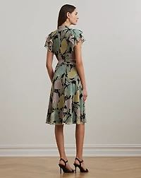 Floral Belted Georgette Shirtdress
