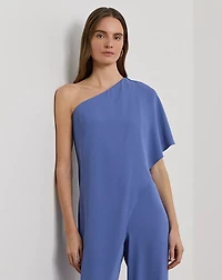 Cape Georgette One-Shoulder Jumpsuit