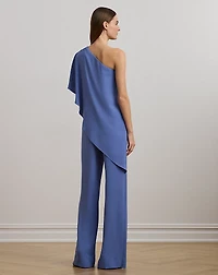 Cape Georgette One-Shoulder Jumpsuit