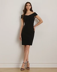 Crepe Off-the-Shoulder Cocktail Dress