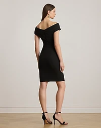 Crepe Off-the-Shoulder Cocktail Dress