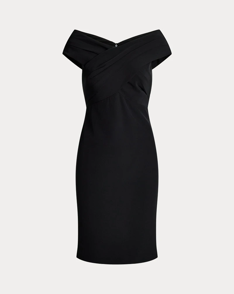 Crepe Off-the-Shoulder Cocktail Dress