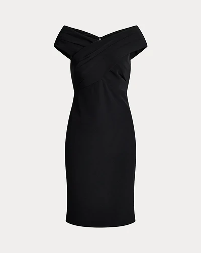 Crepe Off-the-Shoulder Cocktail Dress