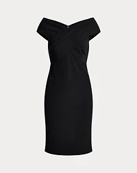 Crepe Off-the-Shoulder Cocktail Dress