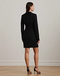 Satin-Trim Crepe Cocktail Dress