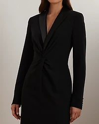 Satin-Trim Crepe Cocktail Dress