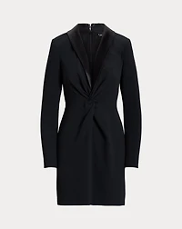 Satin-Trim Crepe Cocktail Dress