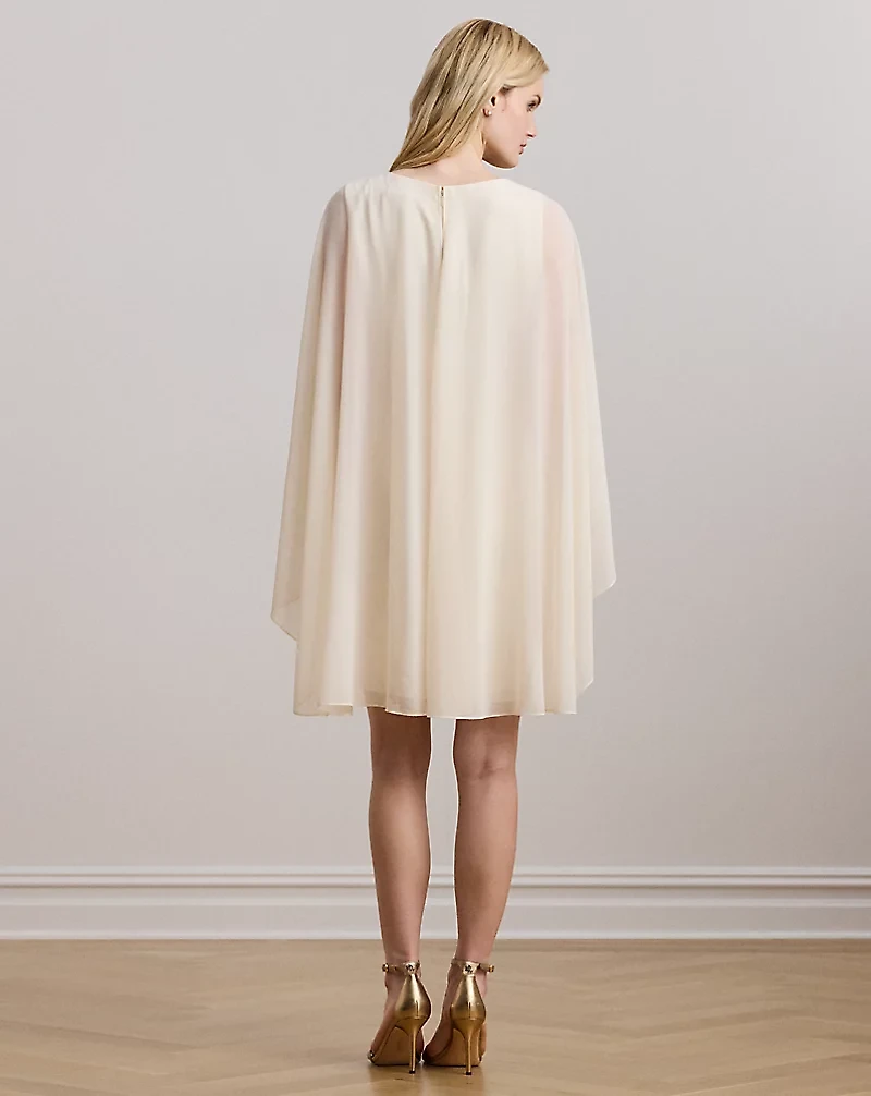 Cape Georgette Cocktail Dress