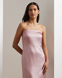 Foiled Charmeuse Strapless Gown