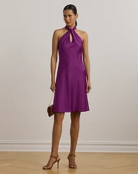 Charmeuse Halter Cocktail Dress