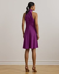 Charmeuse Halter Cocktail Dress