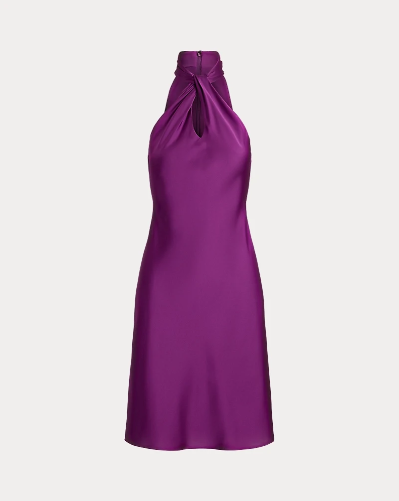 Charmeuse Halter Cocktail Dress