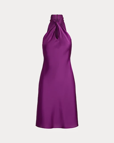 Charmeuse Halter Cocktail Dress