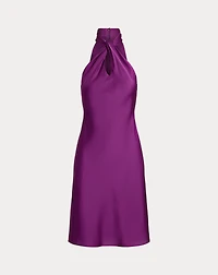 Charmeuse Halter Cocktail Dress