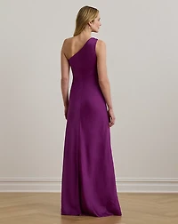 Cutout Charmeuse One-Shoulder Gown