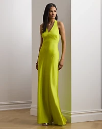 Featherweight Charmeuse Halter Gown