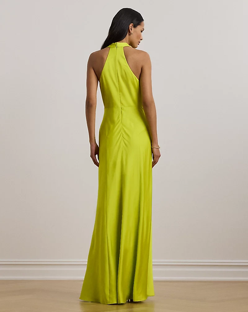 Featherweight Charmeuse Halter Gown