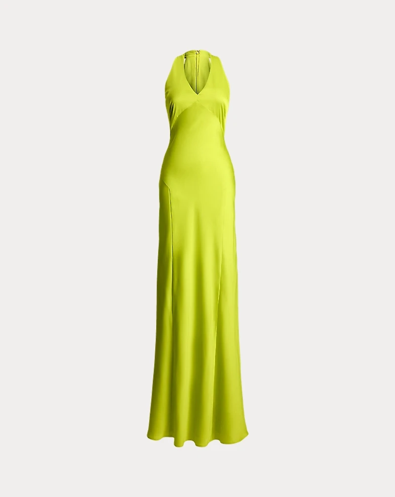 Featherweight Charmeuse Halter Gown