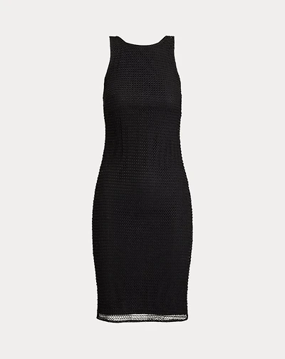 Beaded Netting Sleeveless Cocktail Dress