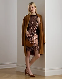 Sequined Shift Cocktail Dress