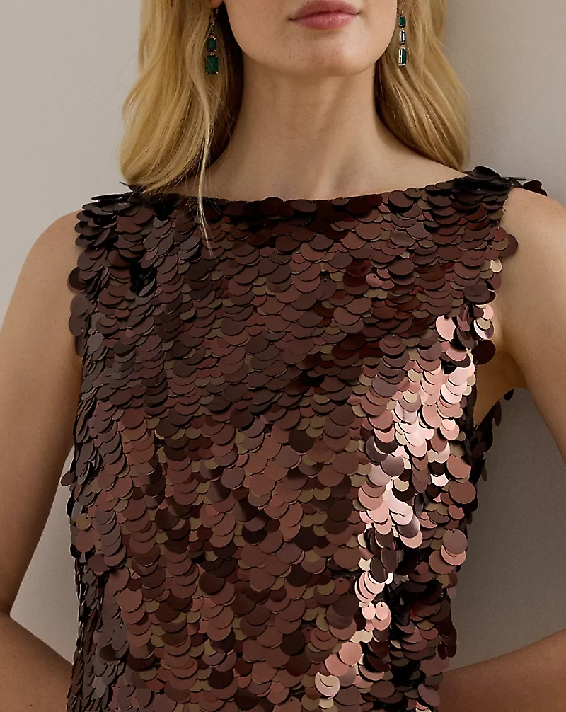Sequined Shift Cocktail Dress