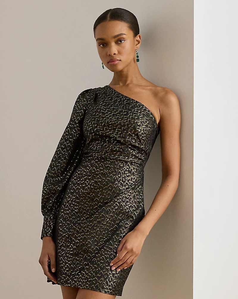 Ocelot One-Shoulder Cocktail Dress