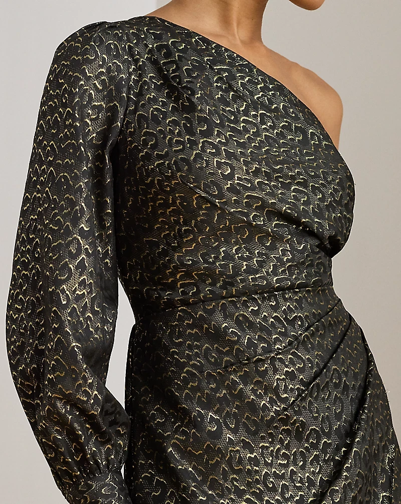 Ocelot One-Shoulder Cocktail Dress